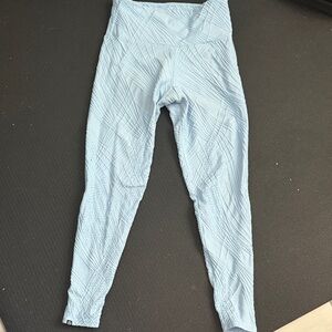 Onzie Light Blue Textured High-Waist Leggings